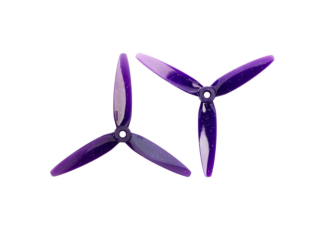 Roxo 2 Pares 2 Pares / 6 Pares Hélice Gemfan 493d Zoe 4932 De 5 Polegadas Com 3 Pás Em Pc 3d E Furos De 5 Mm Para Drones Fpv Freestyle Rotor Duplo