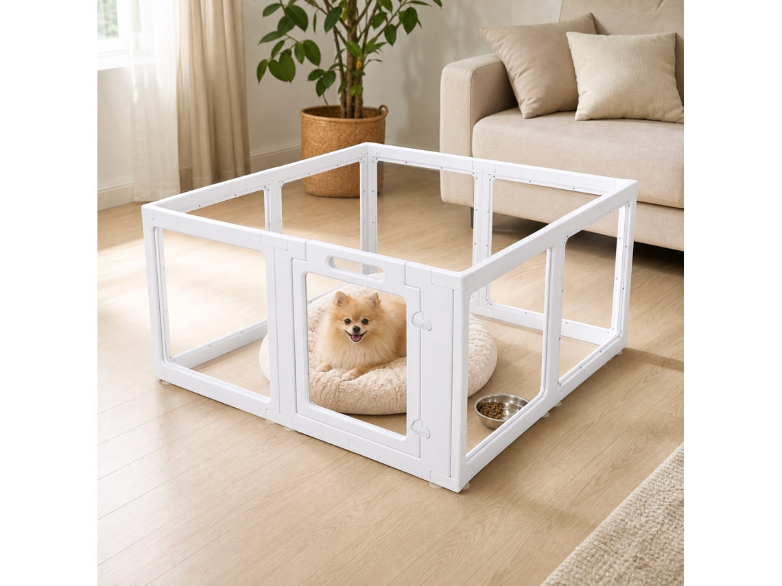 Parque Infantil Transparente Em Acrílico E Gatos, Compatível Com Filhotes