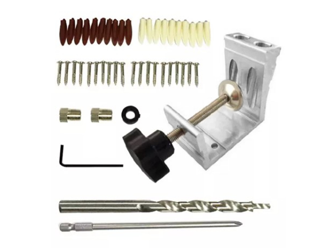 Ferramenta De Guia De Parafuso Para Madeira Com Localizador De Furos Oblíquos E Kit De Fresagem Jig