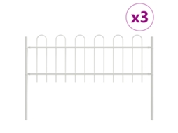 Conjunto 3 Cerca Para Jardim Vidaxl Branco Aço Revestido A Pó (5,1 X 0,6 M)