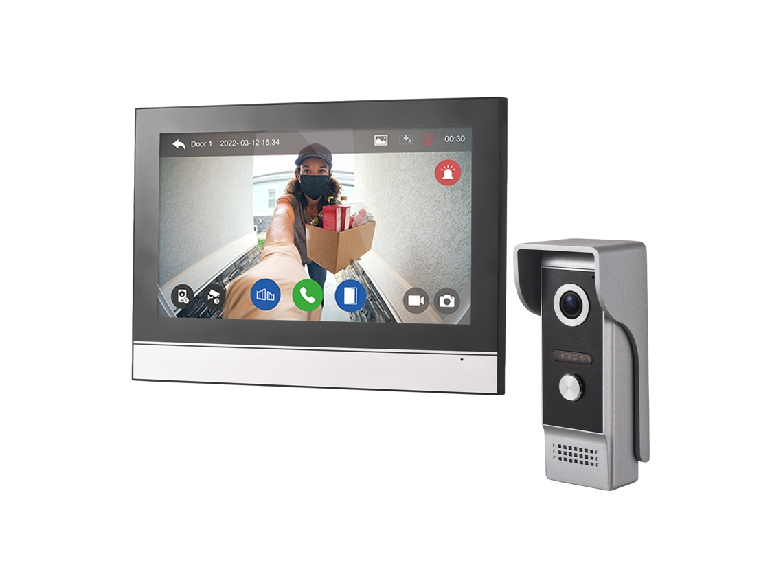 Câmera Porta Sem Fio 1080p com Monitor 10 Polegadas