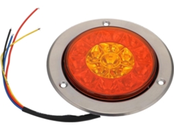 Lanterna Traseira Redonda para Reboque e Caminhão, 16 Leds, Alta Visibilidade, Alumínio/abs