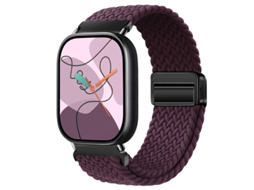 Pulseira Magnética De Nylon Trançado Para Xiaomi Mi Band 10pro, Huawei Fit 5, Redmi Watch 6 4 5-cereja Escura, Conector