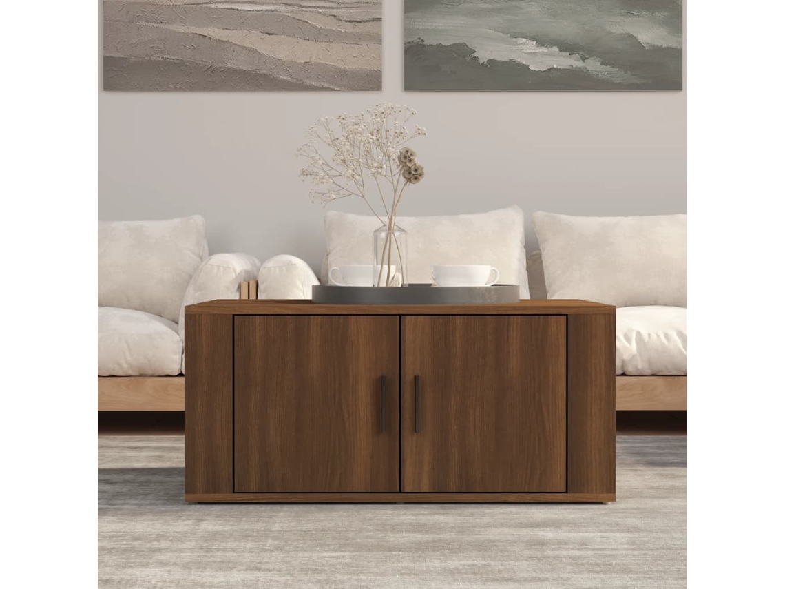 Vidaxl Mesa Centro 80x50x36 Cm Derivados De Madeira Carvalho Castanho