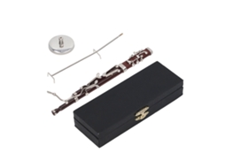 Mali modelo Miniatura de Fagote com Suporte e Estojo Decoração Casa Boneca Instrumento Musical