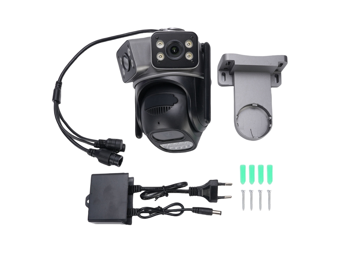 2mp Outdoor Security Camera 3 Lens Wifi Wireless Motion Detection Rain Proof Remote Control Hd Security Camera For Home Office Eu Plug LAXISCREED