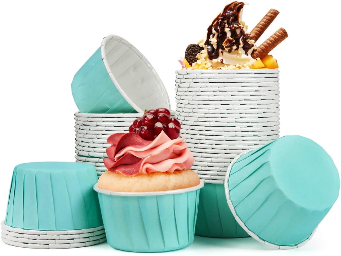 Conjunto De 50 Forminhas De Papel Para Muffins E Cupcakes, Verde, Para Assar E Apresentar Sobremesas Em Festas E Eventos