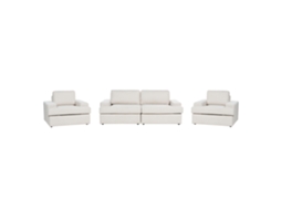 Conjunto De Sala De Estar Beliani Alla De Tela Beige 208x112x86