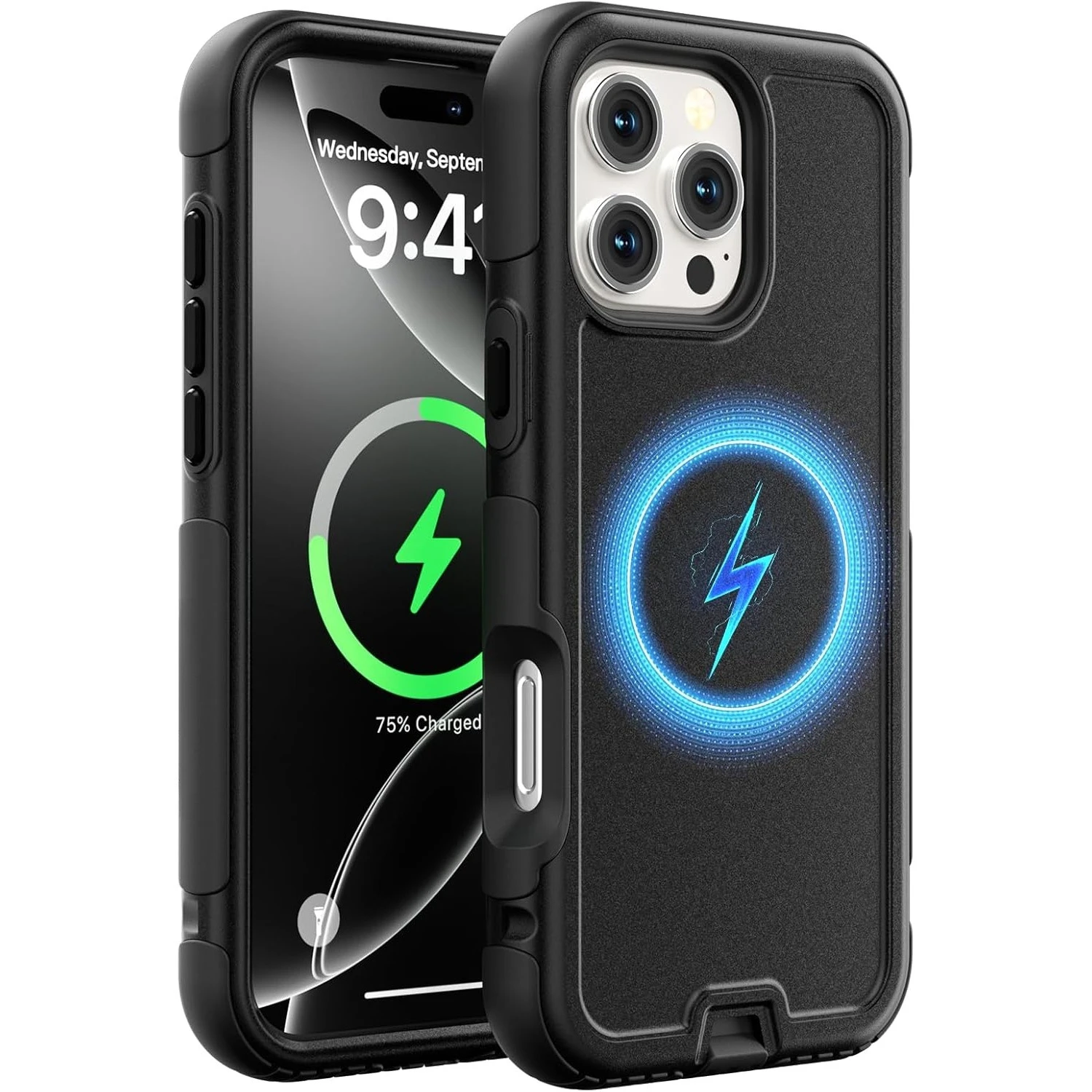 (preto, Iphone 16 Pro Max) Capa Magsafe Reforçada Para Celular Com Carregamento Magnético, Proteção Contra Quedas