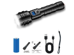 Lanternas de Alto Lúmen Recarregáveis Lanterna de Alto Lúmen Atualizada Lanterna Super Brilhante Led Lanternas Poderosas Pretas TURMIN