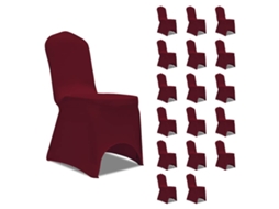 Vidaxl Capa Para Cadeira Elástica 18 Pcs Bordô