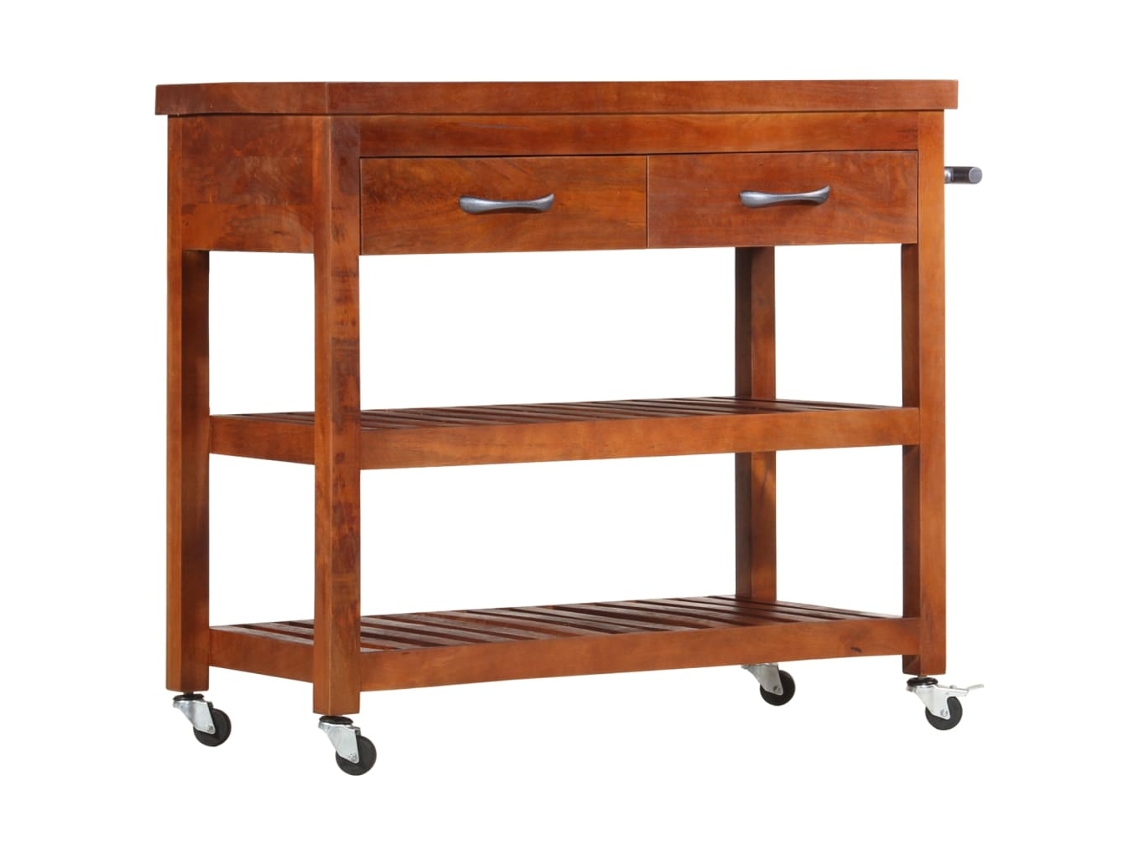 Vidaxl Carrinho De Cozinha 100x48x89 Cm Madeira De Acácia Maciça