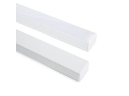 Perfil de Alumínio de Superfície com Cobertura Contínua para Fita Dupla de LED de Até 22 mm Branco 2 M Branco Translúcido