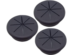 Lurelia Passa-cabos De Mesa, Pack De 3, 70 Mm, 21 Mm, Resistente, Preto