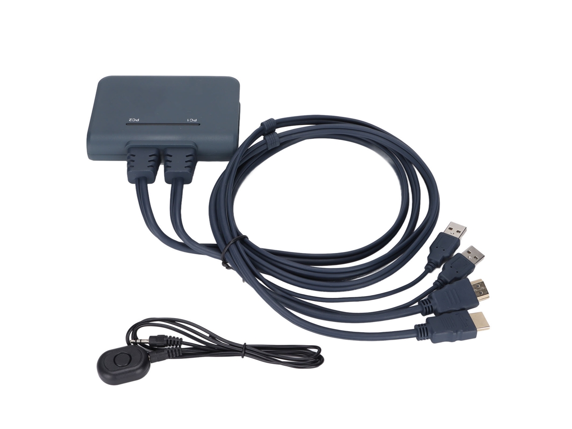 Mali switch Kvm Usb 2 Portas com Interface Hd Multimedia Fio para Entretenimento em Casa e Escritório21uhb
