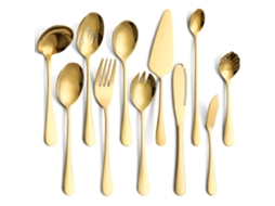 Conjunto de utensílios de servir Ehstmind com 11 peças, talheres modernos de aço inoxidável, colheres, garfos, facas e conchas