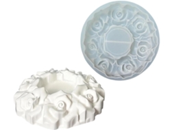 Molde Decorativo Com Borda Floral, Formato Flexível De Silicone Para Projetos Em Resina E Gesso,