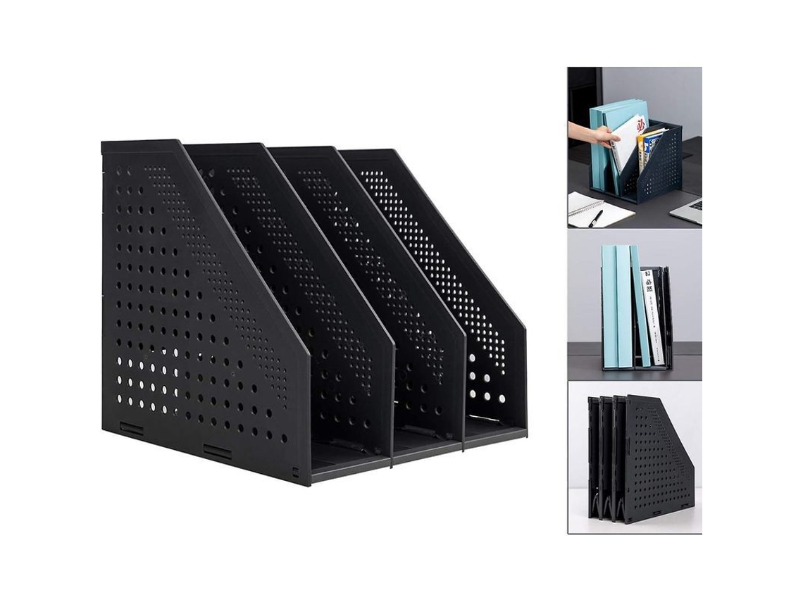 2026 organizador Plegable de Archivos Heytea Con 3 Compartimentos Verticales para Oficina, Almacenamiento Práctico Sin Ensamblaje