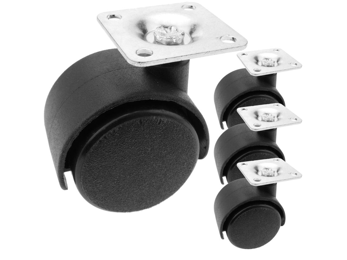 Roda Pivotante PRIMEMATIK.COM Rodízio de Náilon Sem Freio 40 Mm 38X38 Mm 4 Pack