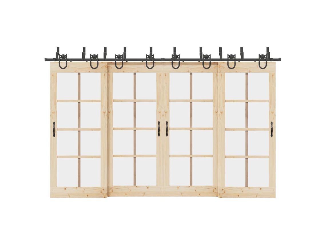 Vidaxl Kit De Ferragens Para Porta Deslizante 366 Cm Aço Preto