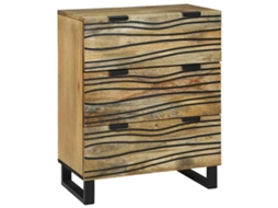 Vidaxl Buffet Castanho 60 X 33.5 X 75 Cm Madeira De Mangueira Maciça