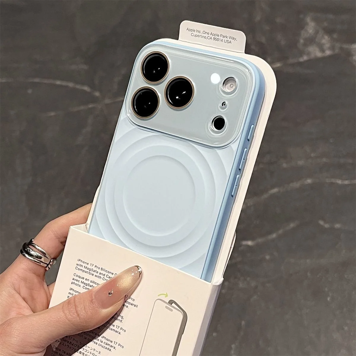 Capa Para Iphone 15 Em Silicone Líquido À Prova Dágua (azul), Com Carregamento Magnético.