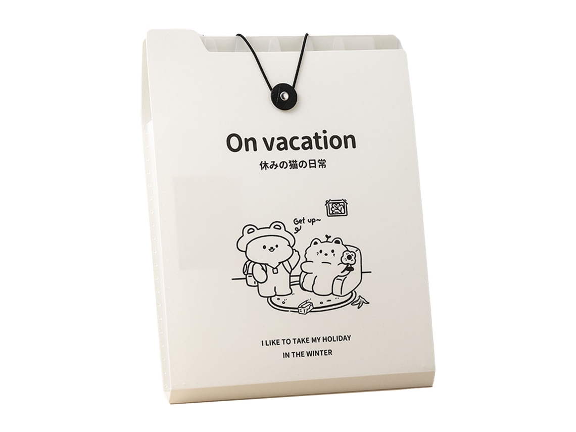 Carpeta Expandível A4 Vertical para Documentos, Organizador Accordion Portátil Durável, Ideal para Estudantes Meow's Holiday