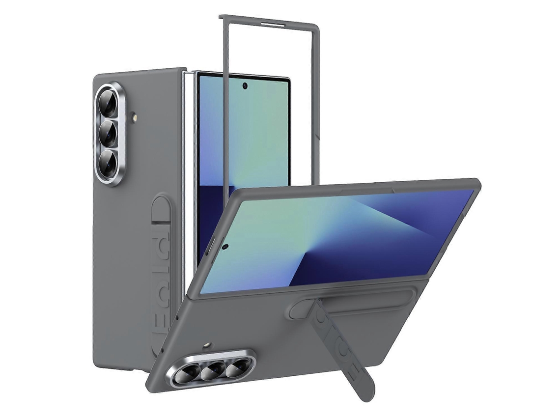 Capa Rígida De Pc Com Suporte Para Samsung Galaxy Z Fold7 5g Da Tkdaddy (sem Protetor De Tela) Cinza Escuro