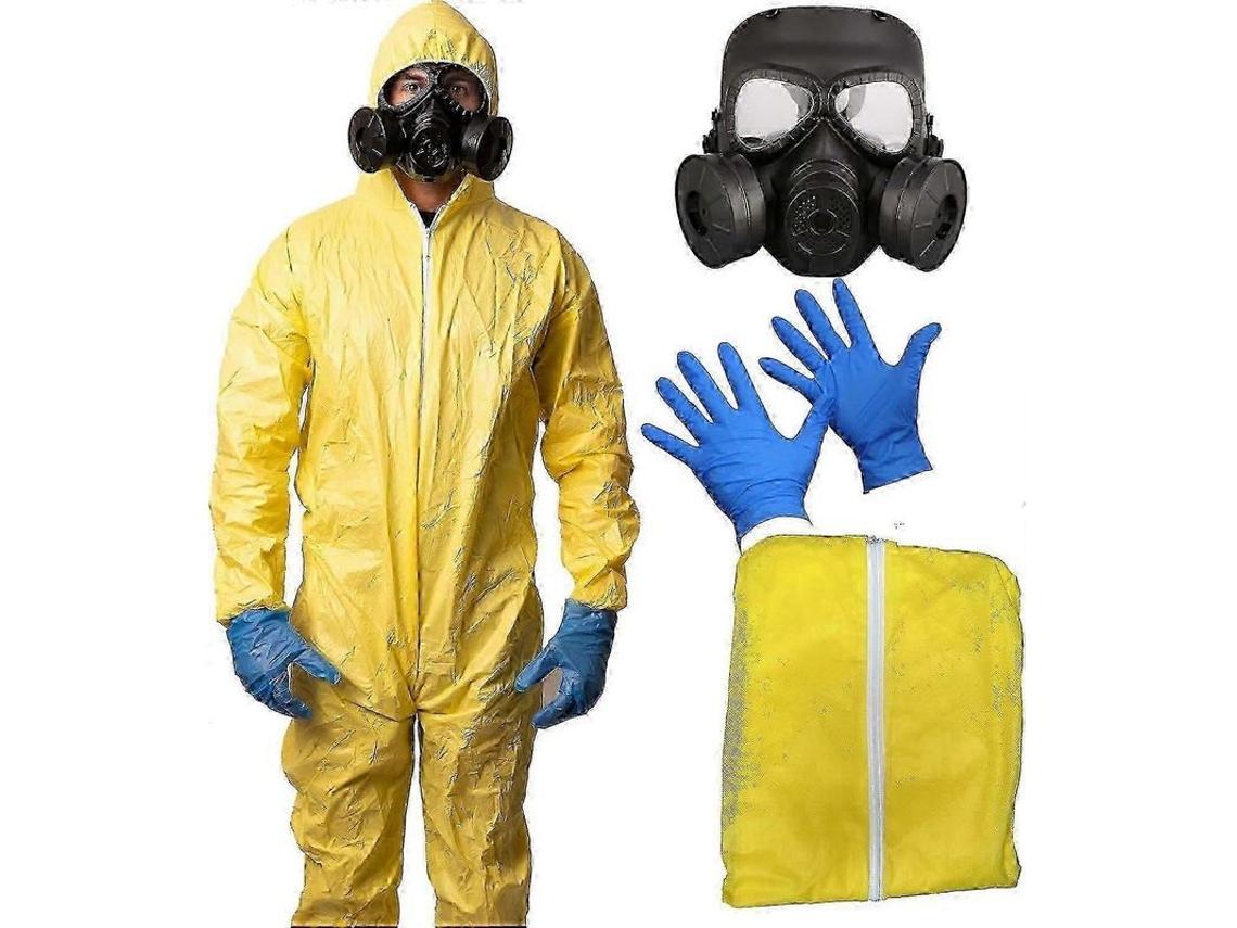 2026-fantasia De Cozinheiro De Metanfetamina Em 3 Peças Para Halloween, Cosplay Breaking Bad, Tamanho Único Para Homens E Adolescentes 170 Cm
