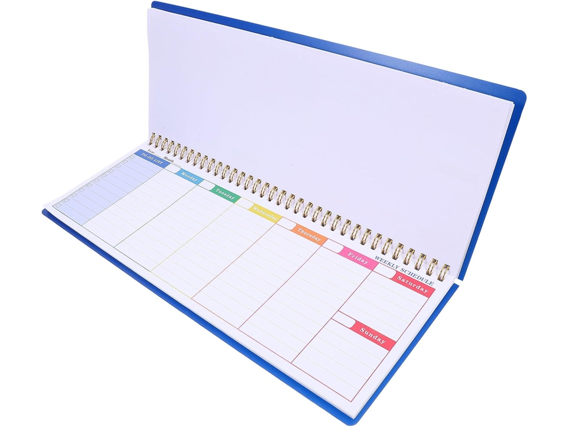 Agenda De Bureau Hebdomadaire Non Daté Bleu En Papier Pour Planifier