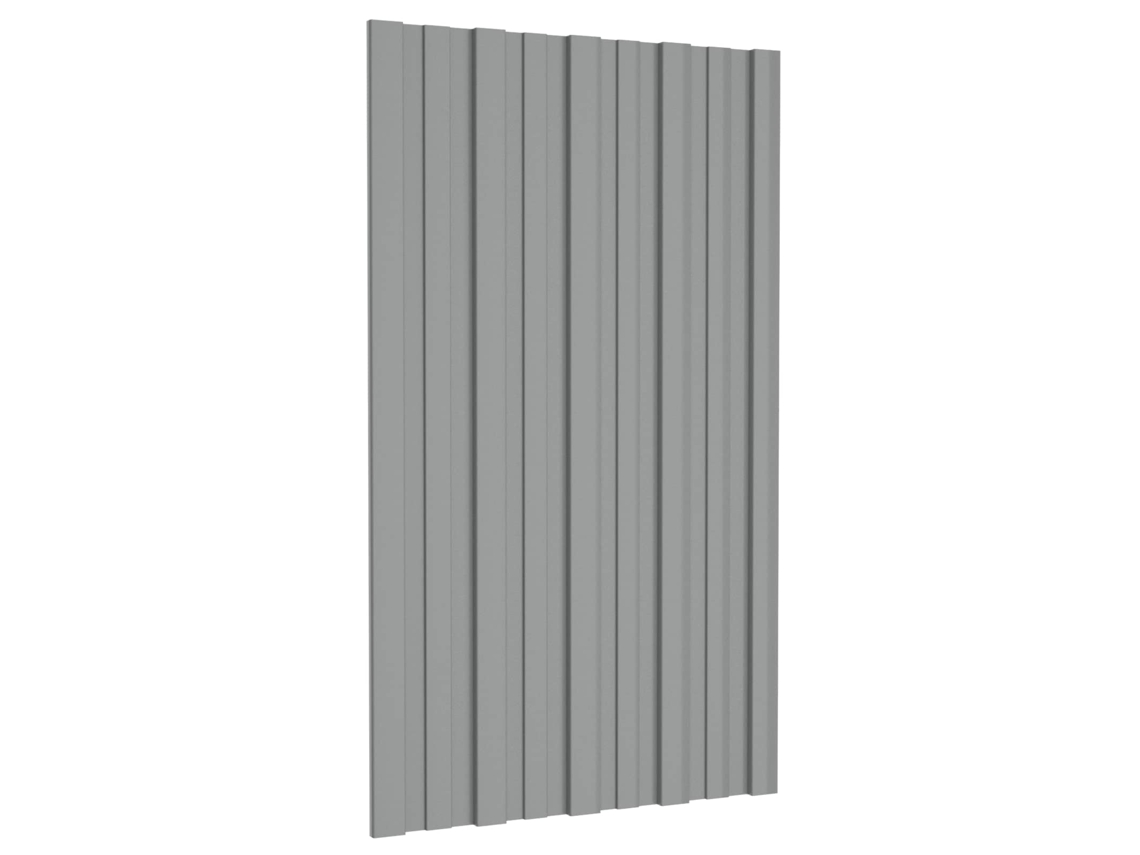 Vidaxl Painel De Telhado 12 Unid. Cinzento 80 X 45 Cm Aço Galvanizado