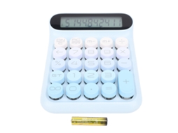 Calculadora De Chave Mecânica 24 Teclas Lcd Azul