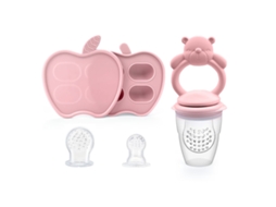 Alimentador Frutas Bebé CHRUI 6+ Meses com Molde Gelo Apenas Urso Alivio Gengivas (rosa)