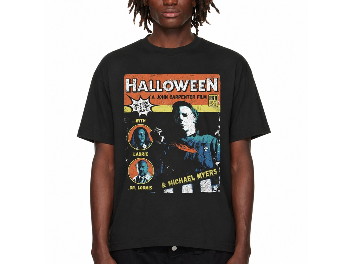 Rockinstone Halloween Movie Comic Black Adult T-shirt Size:xl