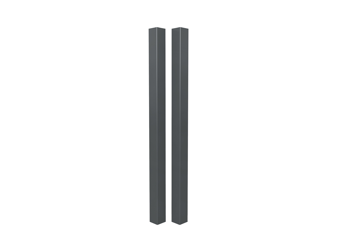 Conjunto De 2 Postes Elda De 15x15cm Em Alumínio, Altura 240cm, Antracite.