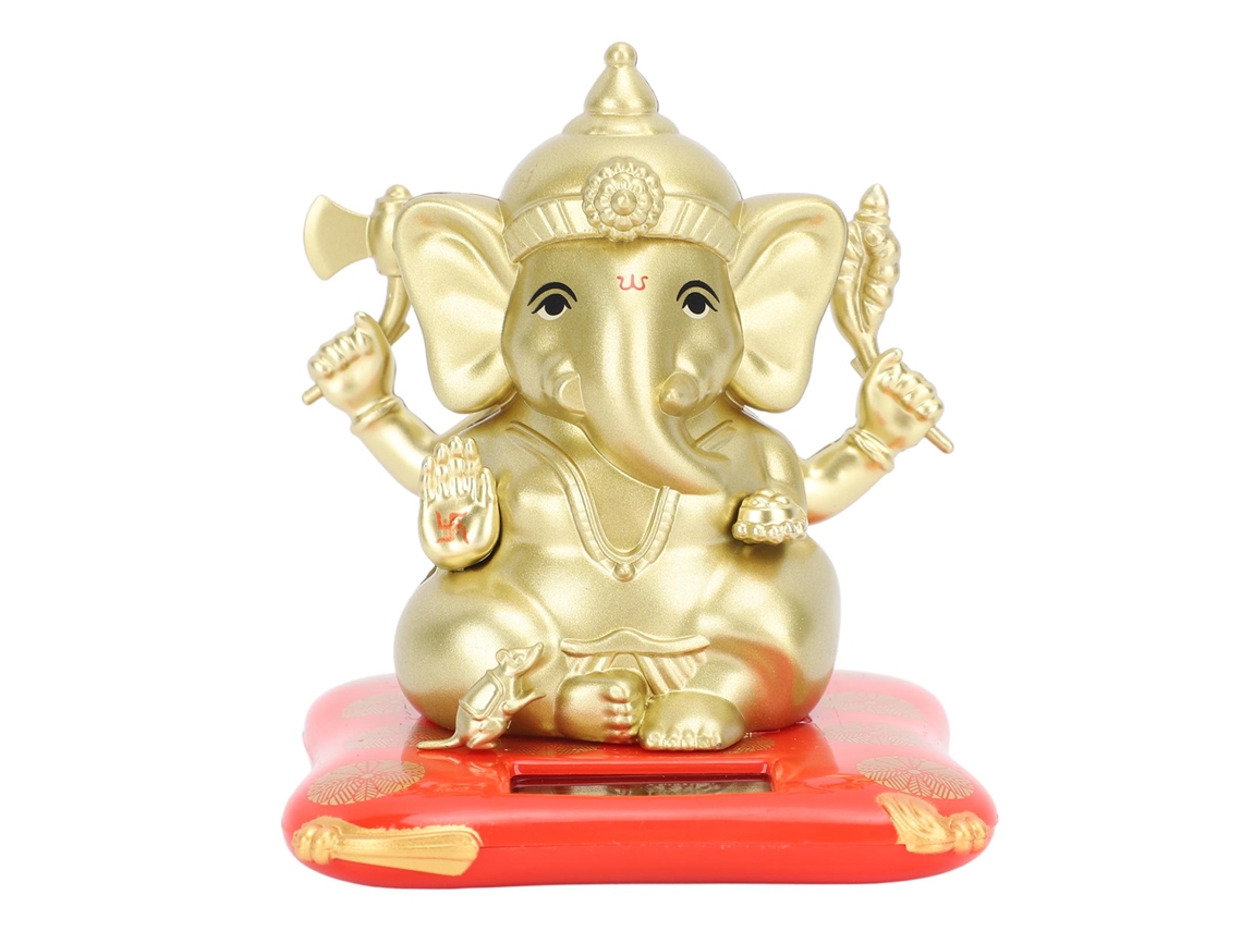 Brinquedo de cabeça de elefante dançante, solar, dourado, para carro decorativo | S/MARCA
