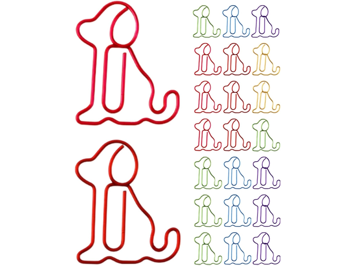 Conjunto de 30 clipes de papel em formato de cachorrinho de metal, com núcleos selecionados, estrutura robusta e acabamento impecável. Ideais