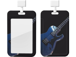 Porta Crachá Azul Em Formato De Guitarra, Protetor De Cordão Vertical, Capa Plástica Impermeável, Estojo Crachá