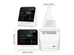Monitor de qualidade do ar CO2 YURU com tela LCD, detector de alarme, temperatura, umidade, recarregável