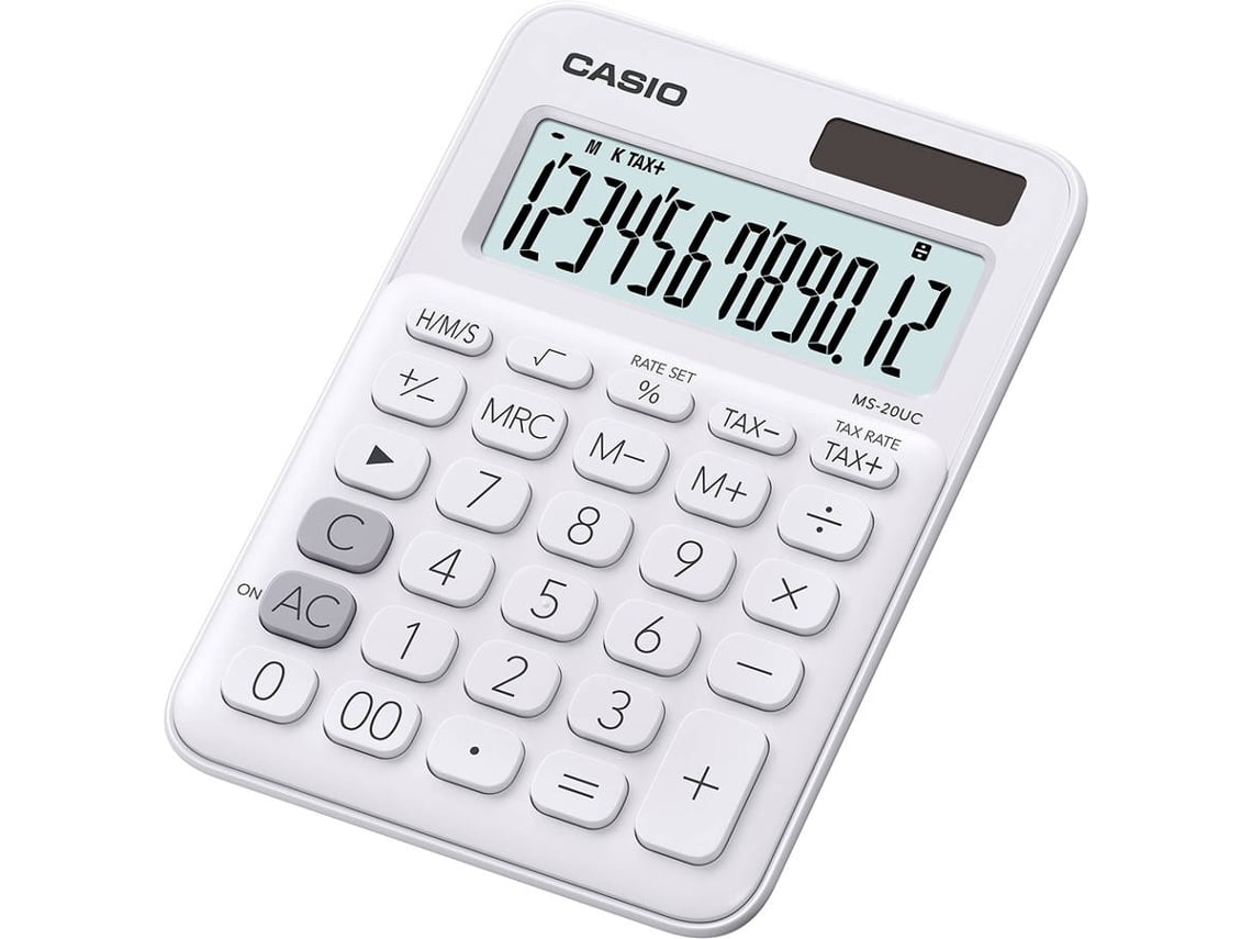 Calculadora Básica CASIO MS20UCPK Branco (Outlet Caixa Aberta - 12 dígitos)
