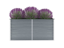 Vidaxl Canteiro Elevado De Jardim Aço Galvanizado 160x40x77cm Cinzento