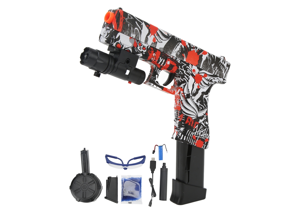 Brinquedo De Tiro De Bola Gel Elétrico Splatter Ball Para Jogos Em Grupo Com 10000 Bolas Vermelho