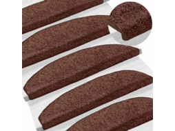 Tapetes Adesivos para Escadas Semicircular 15 Pcs Castanho MAISON EXCLUSIVE