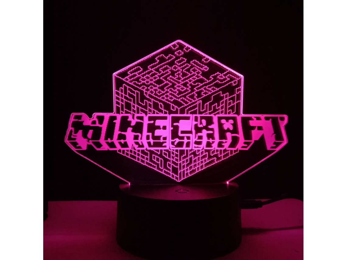 Presente Criativo Decoração de Sala de Jogos Abajur Noturno Crack Minecraft Modelo Crack Base Crack Touch Colorido S Slowmoose