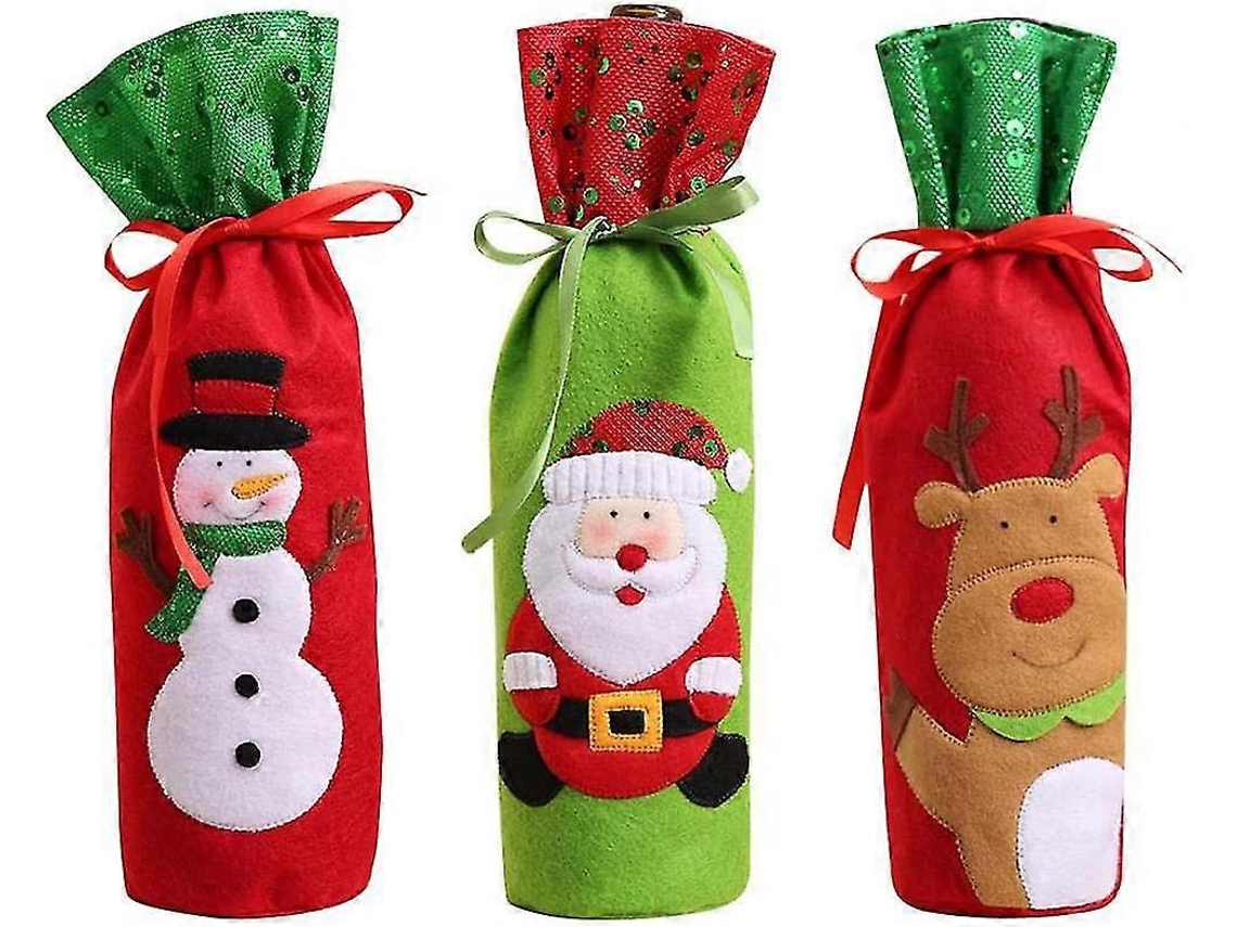 Lista De Vinhos De Natal, Sacola De Presente Para Garrafa De Vinho, Sacola Com Cordão Para Tampa De Garrafa De Vinho. Hengjian
