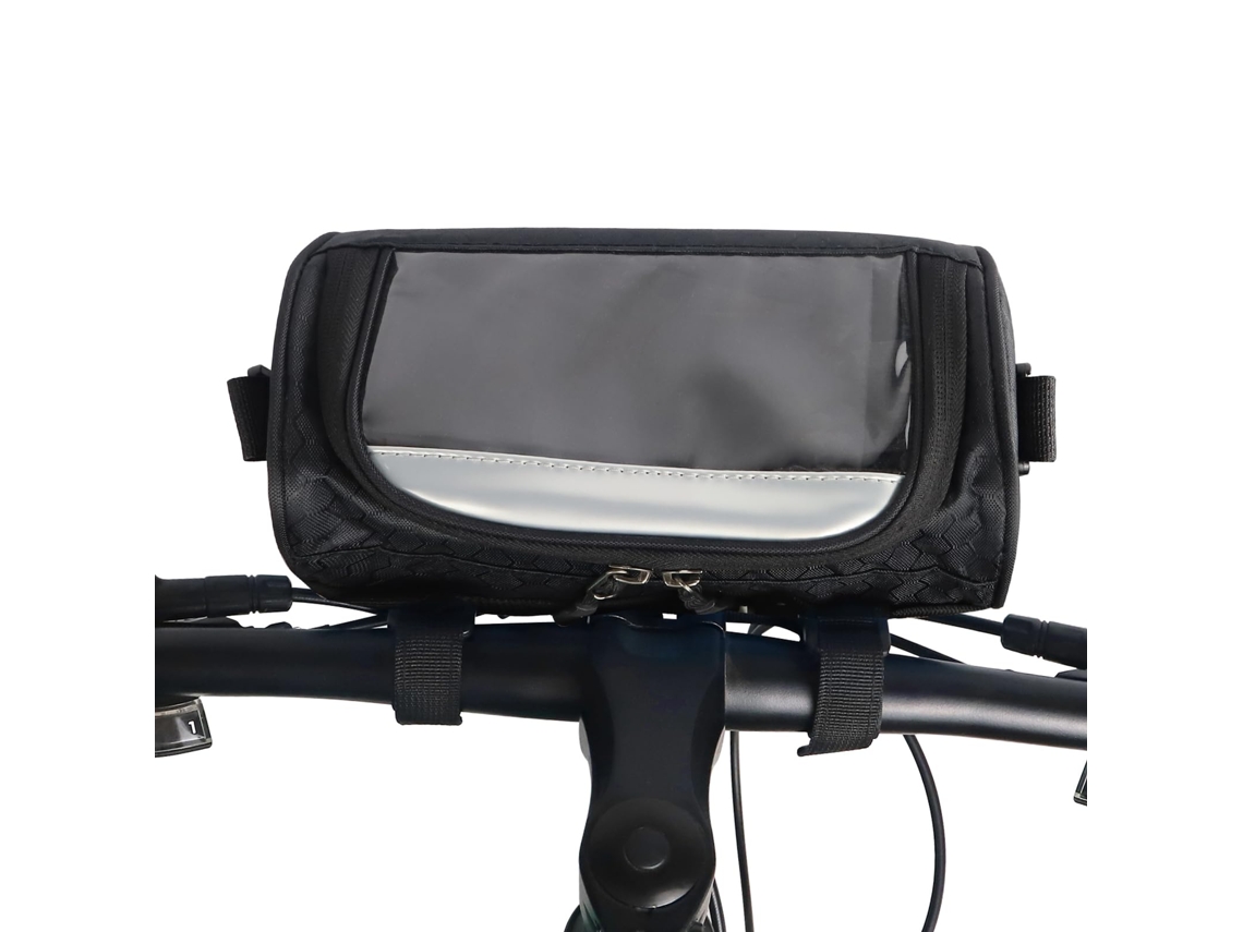 Bolsa Guiador Bicicleta Grande Capacidade Ajustável À Prova D'água Frontal C/ Bolsa Transparente Tela Sensível