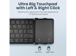 Teclado Dobrável Sem Fio Bluetooth com Touchpad, ultrafino, compatível com iOS e Android TAISHENGDA