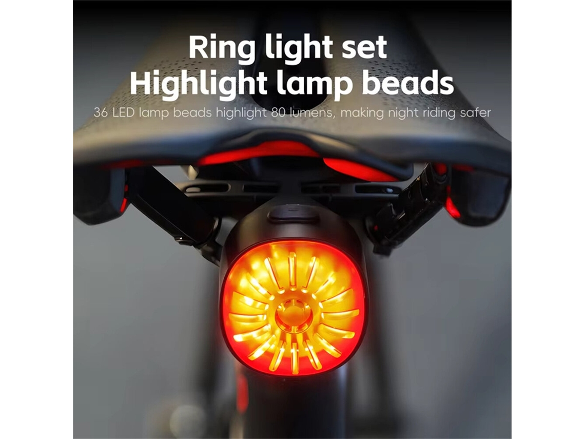 West Biking Lanterna Traseira Inteligente 80lm Sensor Frenagem Dinâmico 400mah Tipo C Ip65 Sensor Vibração Ciclismo Noturno Mtb
