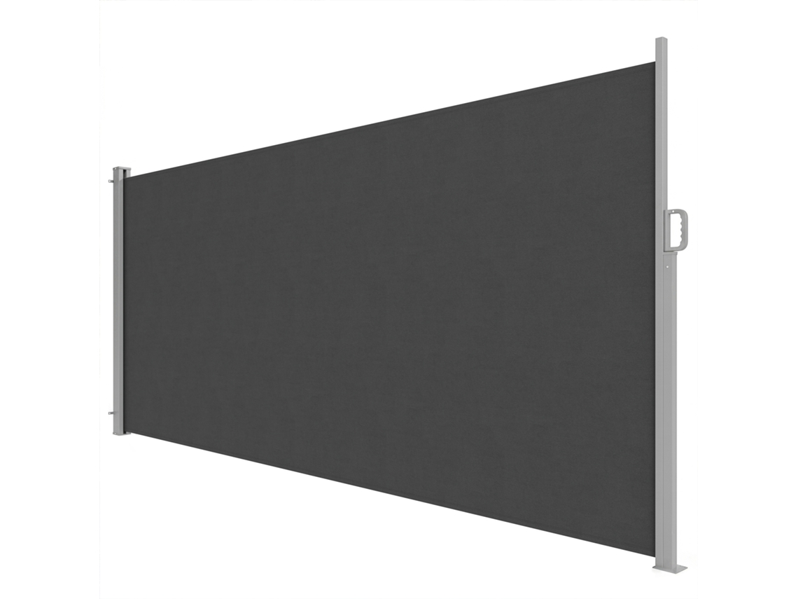 Toldo Lateral Impermeável e Uv 50+ Retrátil. em Alumínio. Aço e Poliéster. 420x185 Cm. Cinza Escuro Ge