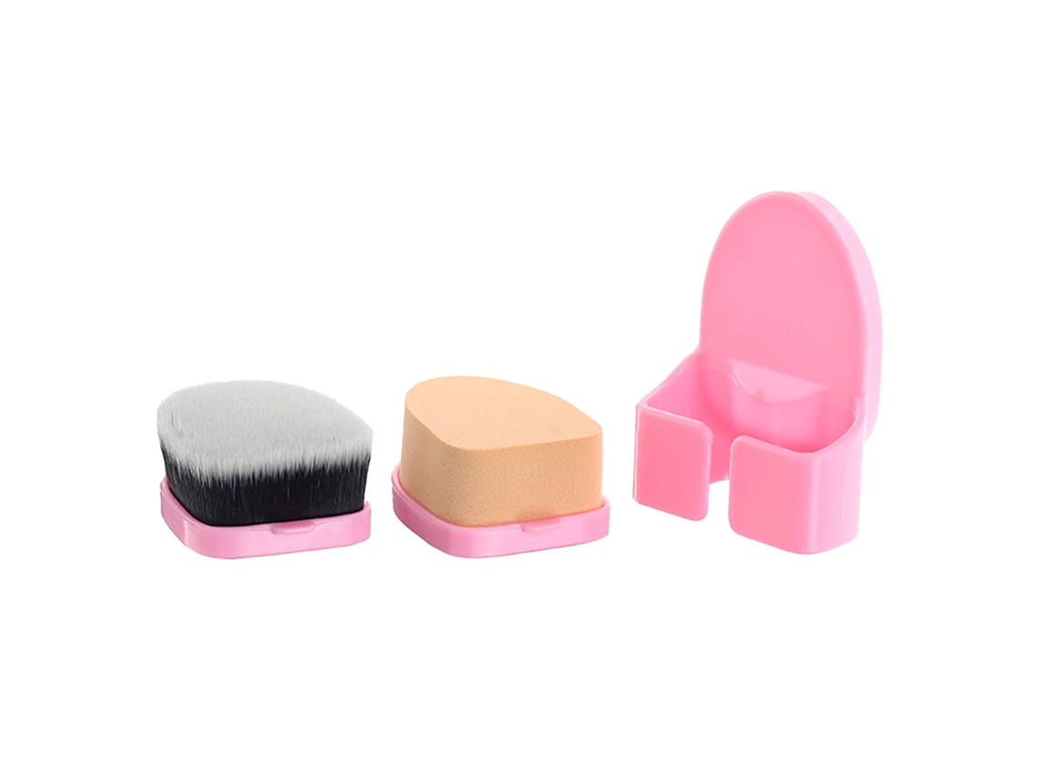 Pincel De Maquiagem Elástica Multifuncional Para Base Líquida E Pó Ferramenta De Maquiagem Rosa